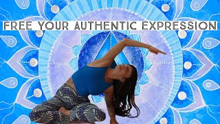 THROAT CHAKRA  Hatha Yoga Flow  Free Your Authentic Expression [upl. by Agon]