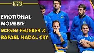 Federer retires Roger Federer amp Rafael Nadal cry in emotional scene [upl. by Ellissa511]