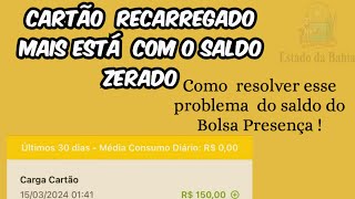 Cartão Recarregado mais está com o saldo zerado [upl. by Callery]