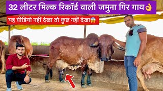 32 लीटर मिल्क रिकॉर्ड वाली शानदार 10 गिर गाय👌 Jamuna gir cow dairy farm Surat [upl. by Selrahc]