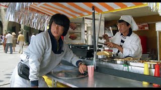 Wheels On Meals 1984  Jackie Chan Barcelona Food Truck scene [upl. by Sirak852]