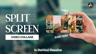 Easy Split Screen  Video Collage in DaVinci Resolve – StepbyStep [upl. by Drarig]