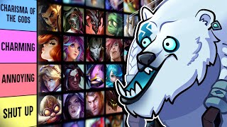 Ranking Every League of Legends Champion based on their PERSONALITY [upl. by Akeihsal]