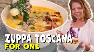 Zuppa Toscana Soup For One  Olive Garden Copycat Recipe [upl. by Alisan]