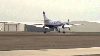 Swearingen Merlin SA226 Lands at West Houston Airport [upl. by Ennagem]