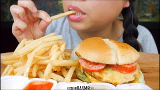 SUELL ASMR BITES ONLY CHEESEBURGER AND FRIES ASMR [upl. by Bruyn]