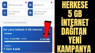 BEDAVA 5 GB İNTERNET KAZANDIRAN YENİ KAMPANYA  Turkcell bedava internet [upl. by Nadean]