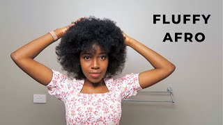 How to do a Fluffy Afro  4C4B Natural Hair [upl. by Nyllewell]