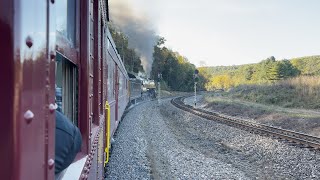 Reading amp Northern T1 2102 Steam Train Fights Uphill Out of Jim Thorpe PA [upl. by Dennard729]