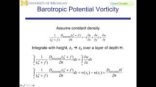 1420 Dynamic Meteorology Potential Vorticity Barotropic amp Baroclinic [upl. by Tien70]