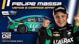 STOCK CAR 2024  FELIPE MASSA VENCE A CORRIDA SPRINT NO VELOCITTA  ETAPA 02 [upl. by Sivahc559]