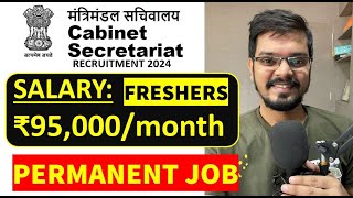 DFO Cabinet Secretariat Recruitment 2024 Freshers  Permanent Job Latest Job Updates 2024 [upl. by Pietrek942]