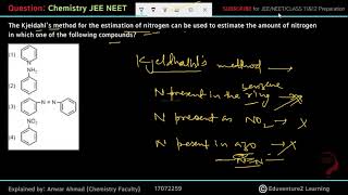 The Kjeldahl’s method for the estimation of nitrogen can be used to estimate the amount of nitrogen [upl. by Jane]