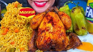 ASMR MAGGI MASALA NOODLES WHOLE ROAST CHICKEN GRILLED PEPPERS MUKBANG MASSIVE Eating Sounds [upl. by Lauber]