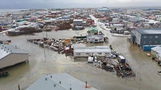 Alaska Kotzebue Battered by Storm flooding damages houses [upl. by Paucker]