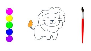 How to draw a lion easy step by step Simple drawing for children [upl. by Iglesias]