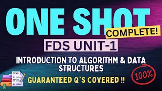 FDS UNIT1 Complete ONE SHOT 🔥 Introduction to Algorithms amp Data Structures  SPPU Second Year [upl. by Sage]