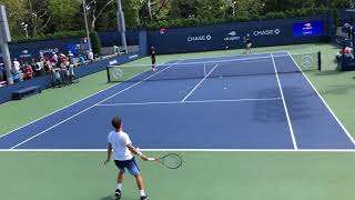 Diego Schwartzman  Joao Sousa  US Open 2019 Practice [upl. by Arihsat]