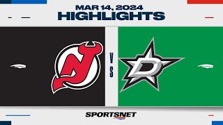 NHL Highlights  Devils vs Stars  March 14 2024 [upl. by Obbard]