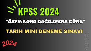 52 TARİHİN REÇETESİ  KPSS Tarihte Konu Dağılımına Göre Mini Deneme  KPSS 2024  Ali Gürbüz [upl. by Rob]