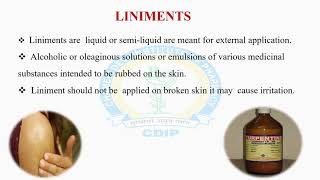 Liniments amp Lotions [upl. by Esikram]