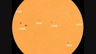 The Solar Rotation with Sunspots numbered Oct 13  Nov 15 2011 [upl. by Kirsten]