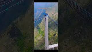 Super project under construction in china Huajiang Canyon bridge huajiang grand canyon guizhou [upl. by Enelym50]