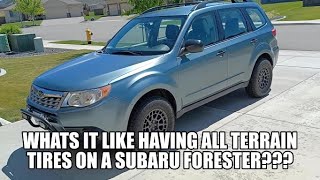 Whats it like with All TERRAIN Tires on your Subaru Forester [upl. by Mosira]