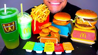 ASMR MCDONALDS CHICKEN NUGGETS MUKBANG SHAMROCK SHAKE FILLET FISH BIG MAC FRIES EATING SHOW SOUNDS [upl. by Stiles]