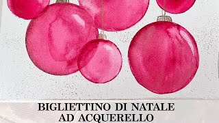 Bigliettino di Natale FACILE ad Acquerello  acquerello Natale Arte per Te [upl. by Er]