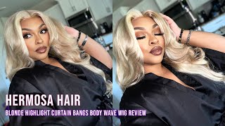 I AM OBSESSED 😍✨Layered Cut Blonde Highlight Curtain Bang Wig  Hermosa Hair [upl. by Alletneuq]