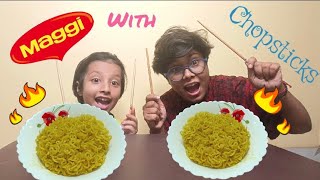 Noodles Eating Challenge 😂 With Chopsticks maggichallenge chopstickchallenge india [upl. by Selec]