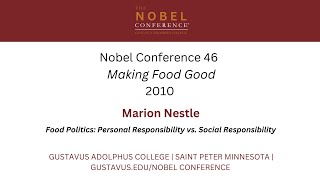 Food Politics Personal Responsibility vs Social Responsibility  Marion Nestle [upl. by Fredella541]