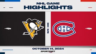 NHL Highlights  Penguins vs Canadiens  October 14 2024 [upl. by Ahsal]