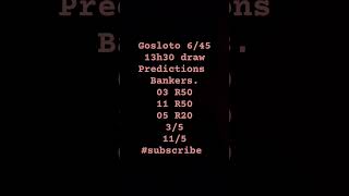 gosloto 645 predictions 3rd draw [upl. by Kceb]