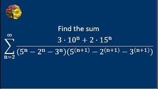 Evaluating the required sum using algebraic manipulation [upl. by Marinelli]