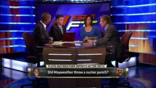 ESPN First Take Mayweather Sucker Punch Debate [upl. by Nee]