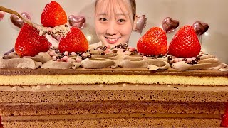 ASMR Chocolate Cake【Mukbang Eating Sounds】【English subtitles】 [upl. by Zandt]