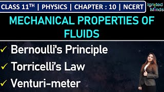 Class 11th Physics  Bernoullis Principle  Torricelli’s Law  Venturimeter  Example 107  NCERT [upl. by Rramahs969]