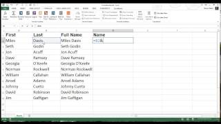 Excel Concatenation with First and Last Names [upl. by Mirisola]