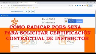 Radicar PQRS SENA para solicitar certificación Contractual Instructor [upl. by Skillern396]