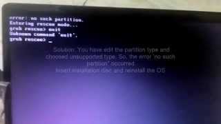 How To Get Error quotNo such partitionquot Entering grub Rescue Mode Ubuntu [upl. by Urban671]