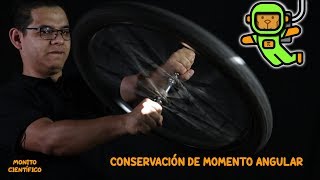 CONSERVACIÓN DE MOMENTO ANGULAR [upl. by Enelyaj415]