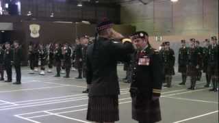 Highlanders March out of Armory in Cornwall Ontario to commence Remembrance Day 2012 [upl. by Reace405]