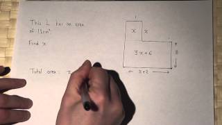 Algebra and area  expressions for area in terms of x [upl. by Armbruster]