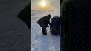 Driveline repair while high winds and tides pulling the ice apart [upl. by Edda]