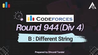 Codeforces Round 944 B  Different String [upl. by Peale]