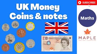 Learn UK Notes amp Coins ► Pounds amp Pence  Maths Skills [upl. by Cindra]