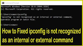 How to Fixed ipconfig is not recognized as an internal or external command [upl. by Orelle]