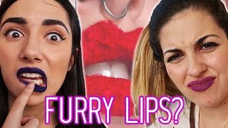 We Tried Instagram Furry Lips • Saf amp Candace [upl. by Ardnassak96]